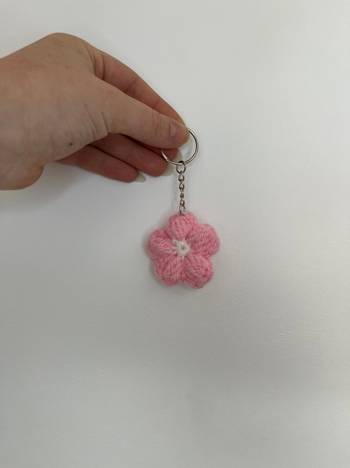 Porte-clé marguerite rose clair